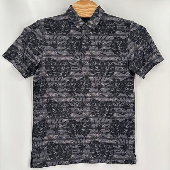 Travis Mathew Mens Medium "Big Snow" Heather Dark Grey Short Sleeve Polo NWT - Picture 5 of 6